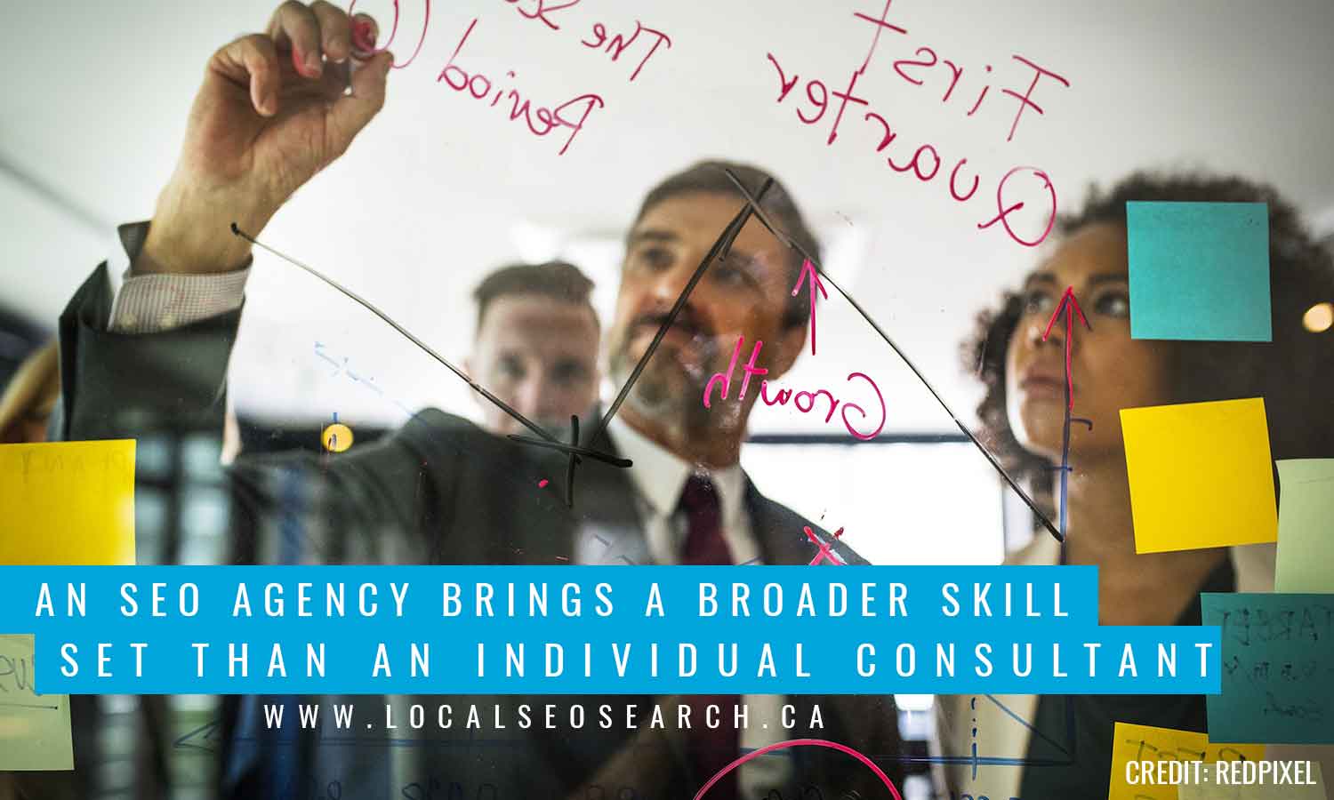 An SEO agency brings a broader skill set than an individual consultant