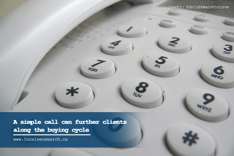 A simple call can further clients along the buying cycle