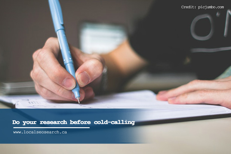 Do your research before cold-calling